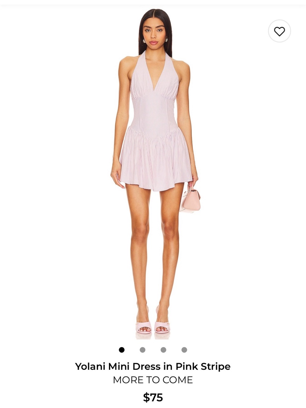 Yolani Pink Striped Halter Mini Dress
